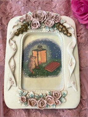 90’s Sweet Roses Rosette Cottagecore Frame Wedding  Bridal Bells Ribbons